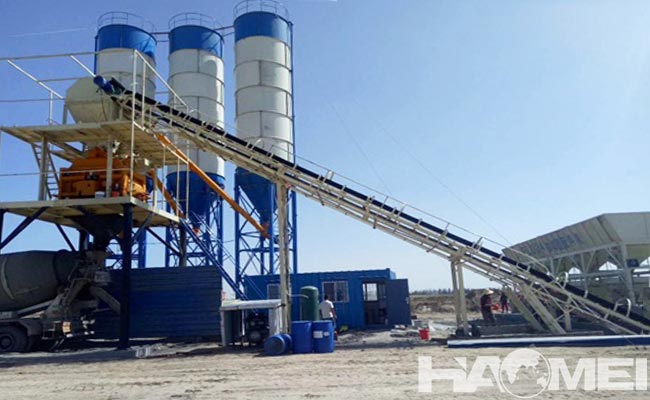 setting up a concrete batching plant